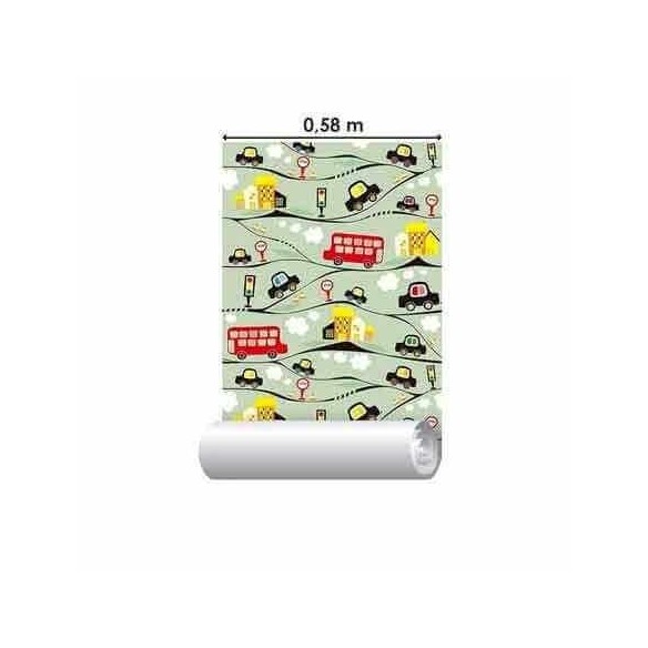 Papel de Parede Adesivo Infantil Cidade Verde 221798386