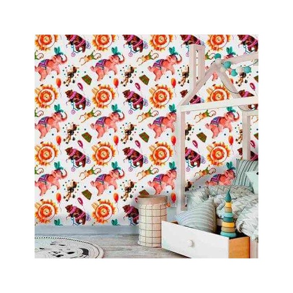 Papel de Parede Adesivo Infantil Circo Aquarela 311478197