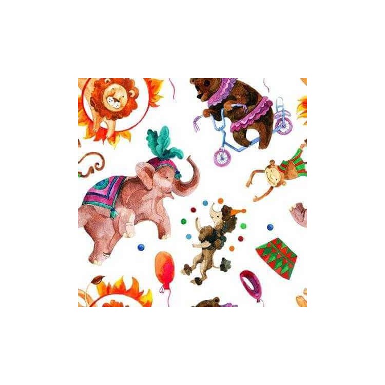Papel de Parede Adesivo Infantil Circo Aquarela...