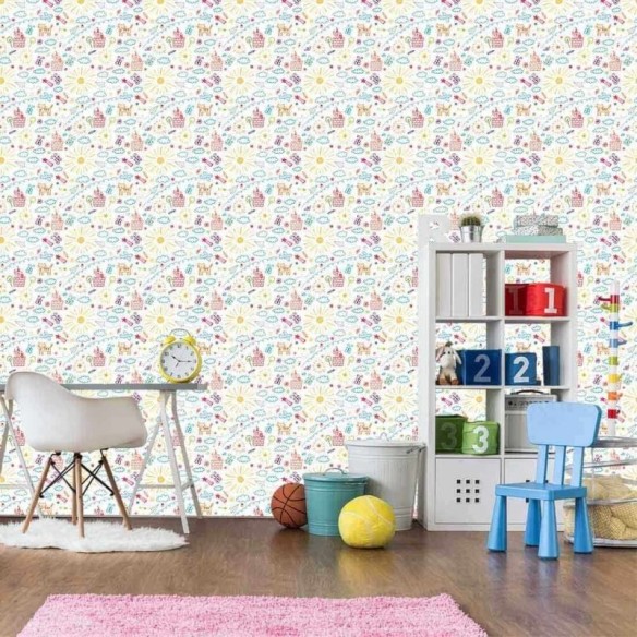 Papel de Parede Adesivo Infantil Desenhos 236699986
