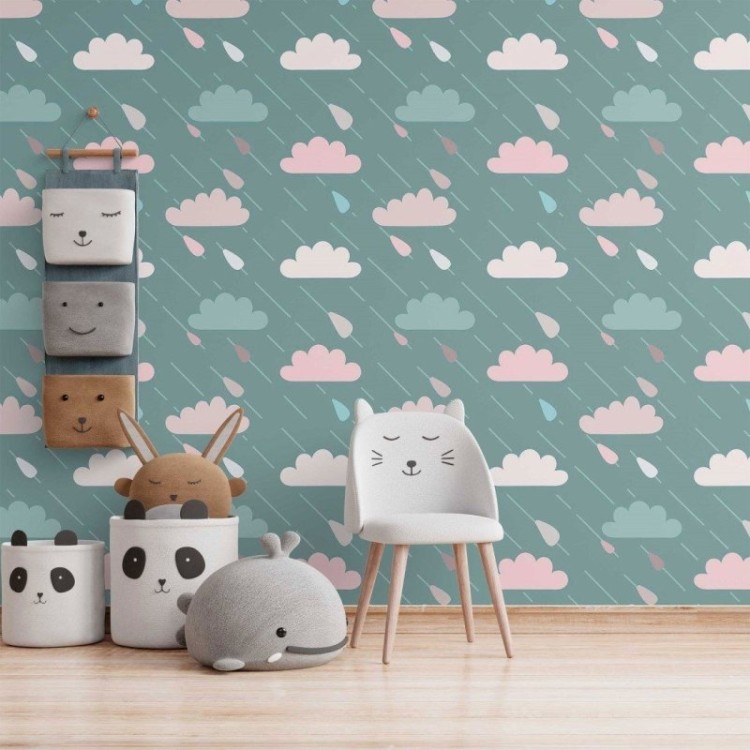 Papel de Parede Adesivo infantil dia de chuva...