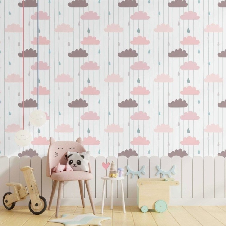 Papel de Parede Adesivo infantil dia de chuva...