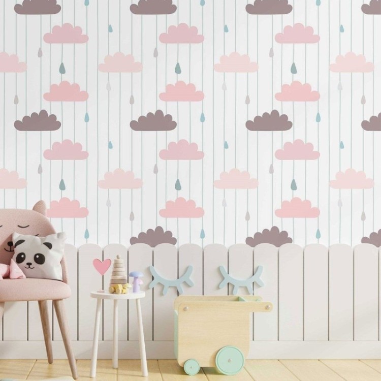 Papel de Parede Adesivo infantil dia de chuva...