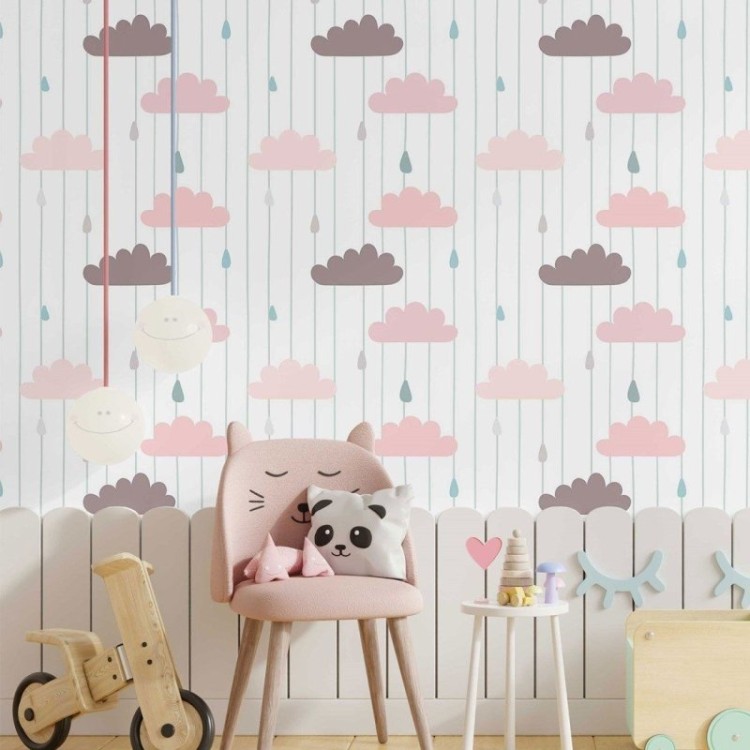 Papel de Parede Adesivo infantil dia de chuva...