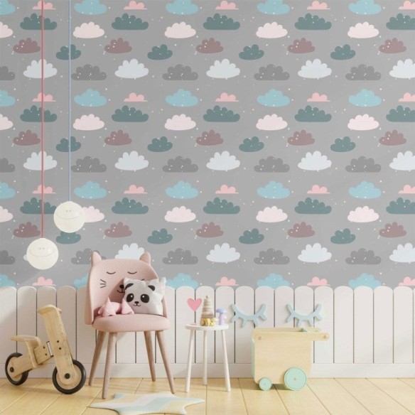 Papel de Parede Adesivo infantil dia de chuva N014119