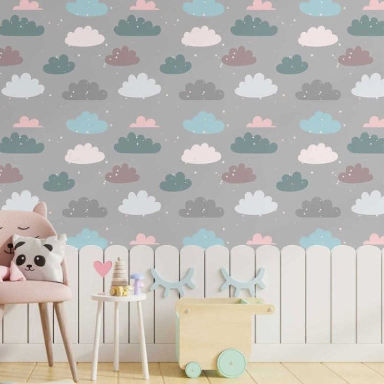 Papel de Parede Adesivo infantil dia de chuva...