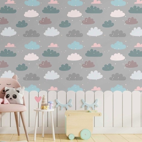 Papel de Parede Adesivo infantil dia de chuva N014119