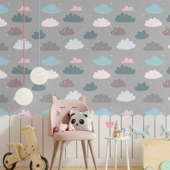 Papel de Parede Adesivo infantil dia de chuva N014119