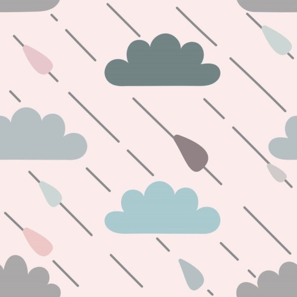 Papel de Parede Adesivo infantil dia de chuva N014120