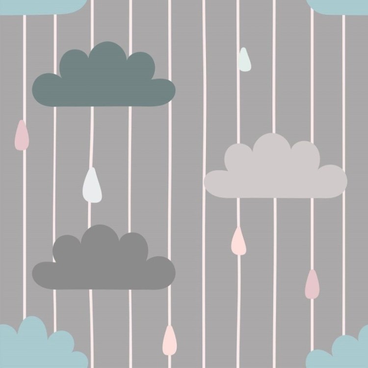 Papel de Parede Adesivo infantil dia de chuva...