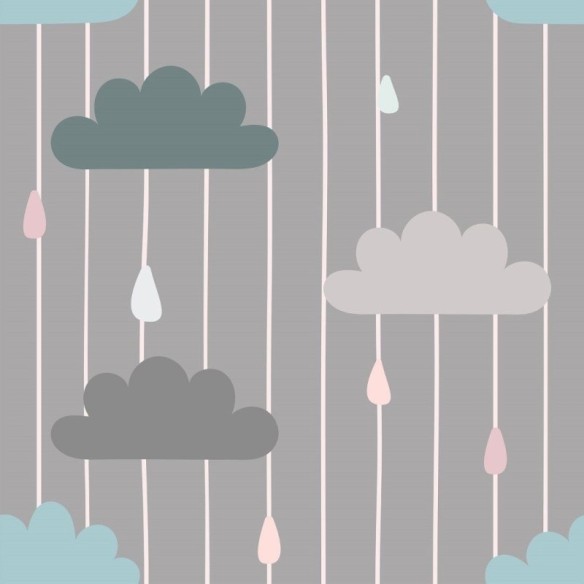 Papel de Parede Adesivo infantil dia de chuva N014121