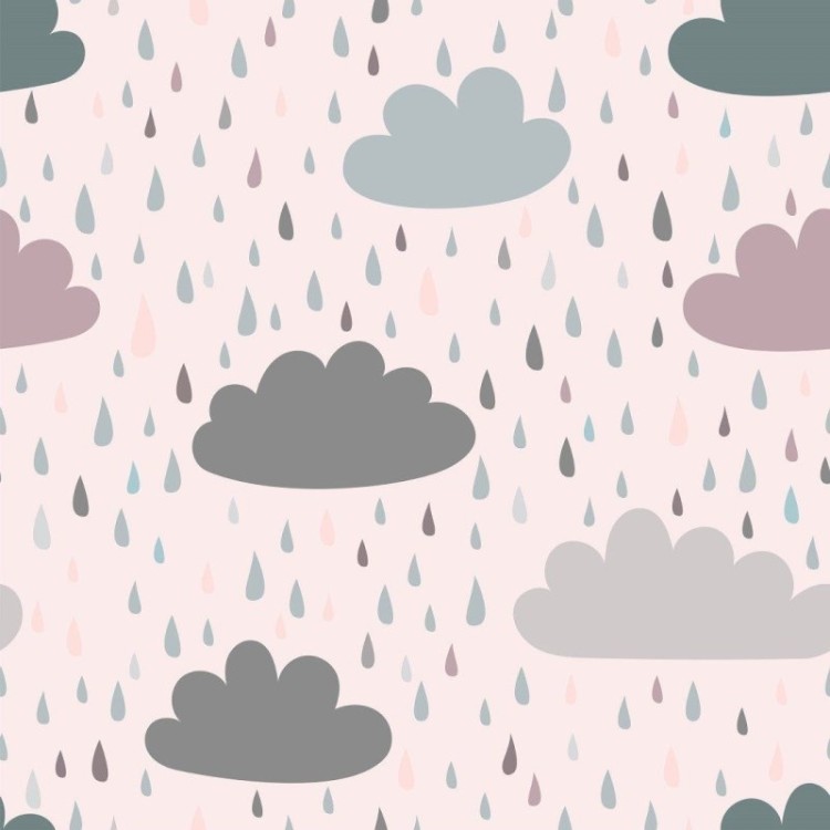 Papel de Parede Adesivo infantil dia de chuva...