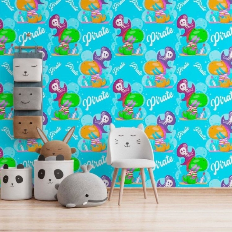 Papel de Parede Adesivo infantil Dinossauro...