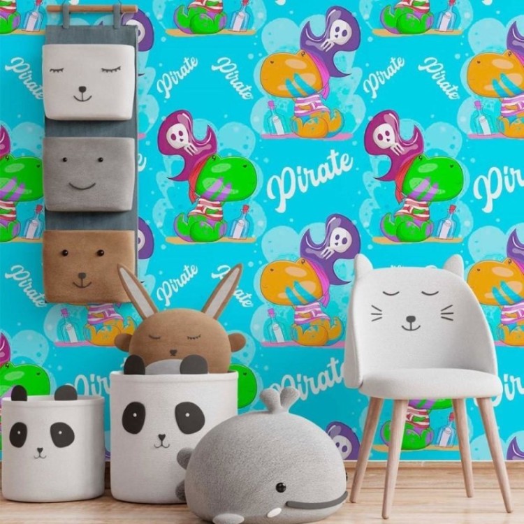 Papel de Parede Adesivo infantil Dinossauro...