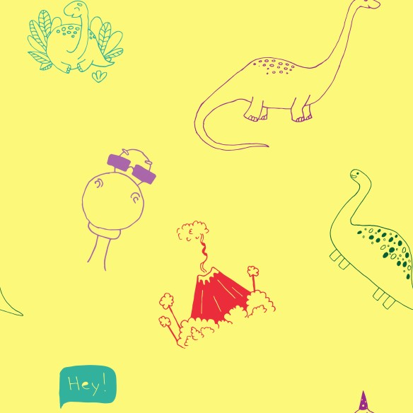 PAPEL DE PAREDE ADESIVO INFANTIL DINOSSAUROS L03