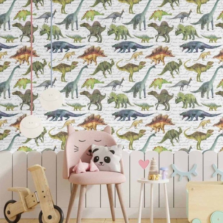 Papel de Parede Adesivo infantil Dinossauros...