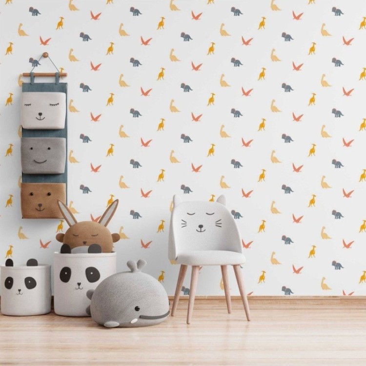 Papel de Parede Adesivo infantil Dinossauros...