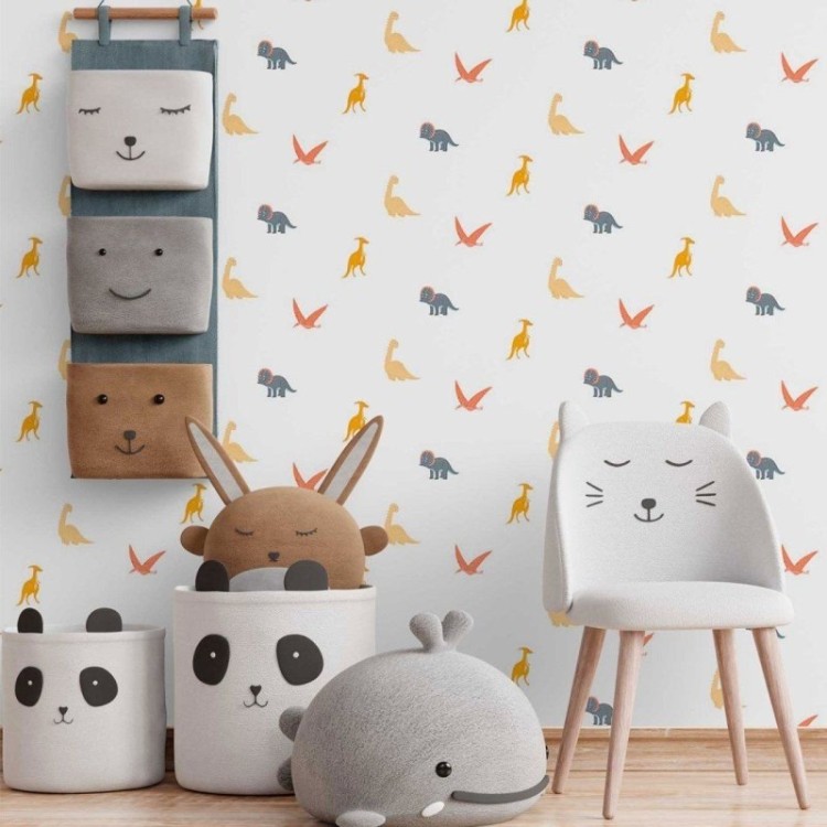 Papel de Parede Adesivo infantil Dinossauros...