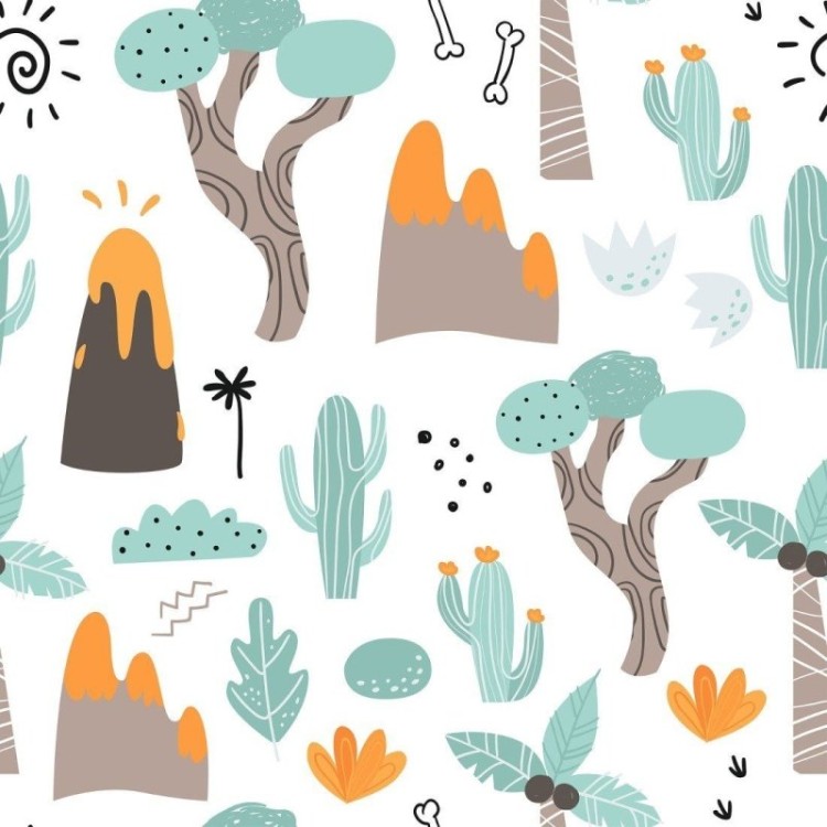 Papel de Parede Adesivo infantil Dinossauros...