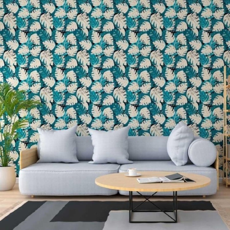 Papel de Parede Adesivo Abstrato Folhas N013243