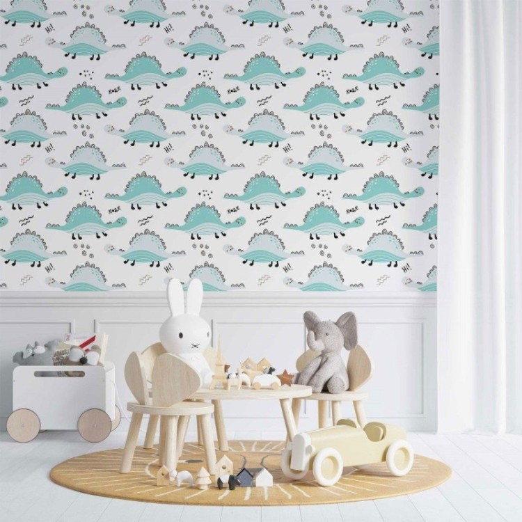 Papel de Parede Adesivo infantil Dinossauros...