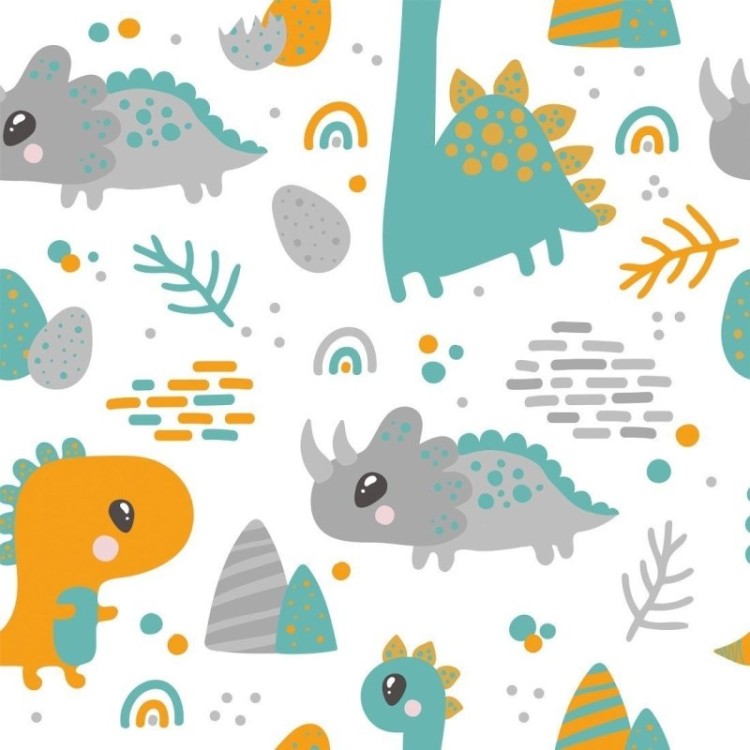 Papel de Parede Adesivo Infantil Dinossauros...
