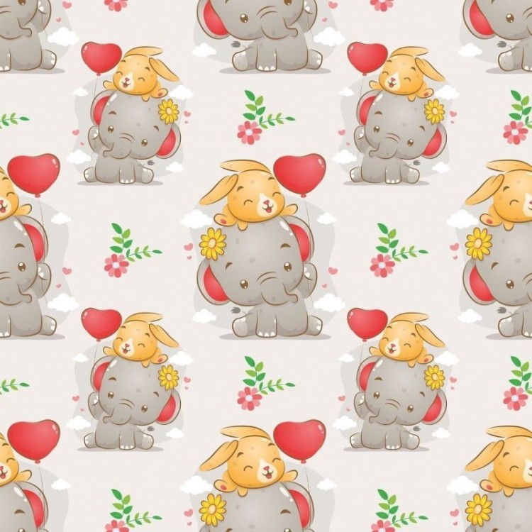Papel de Parede Adesivo Infantil Elefantes N018058