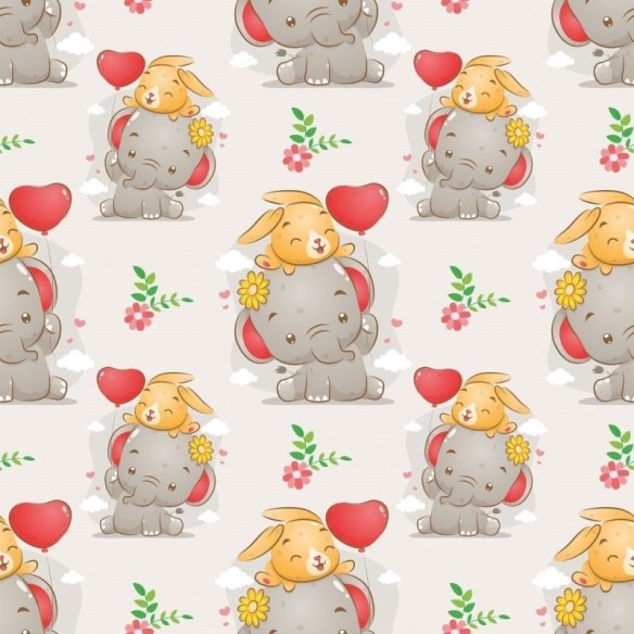 Papel de Parede Adesivo Infantil Elefantes N018058