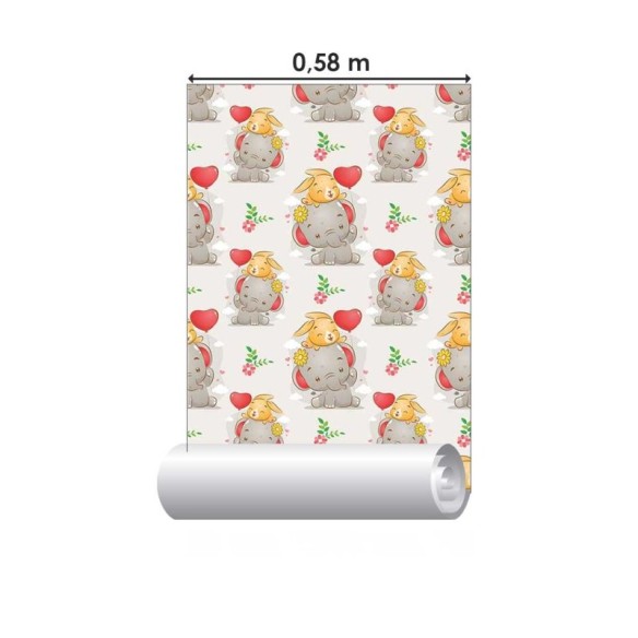 Papel de Parede Adesivo Infantil Elefantes N018058