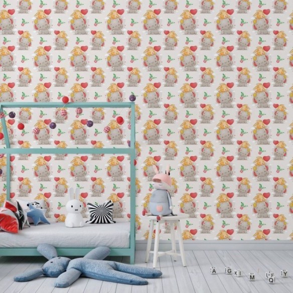 Papel de Parede Adesivo Infantil Elefantes N018058