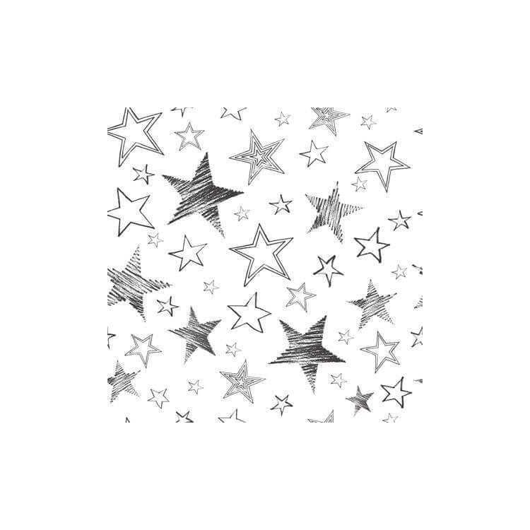Papel de Parede Adesivo Infantil Estrela Preto...