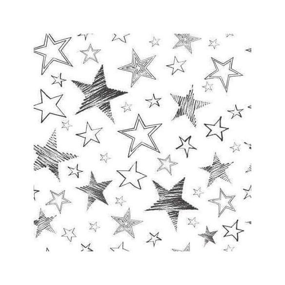 Papel de Parede Adesivo Infantil Estrela Preto e Branco 269041682