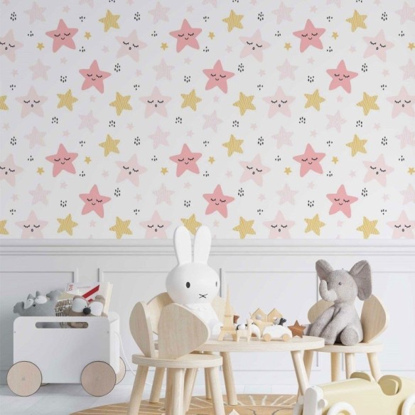 Papel de Parede Adesivo infantil estrelas N014040
