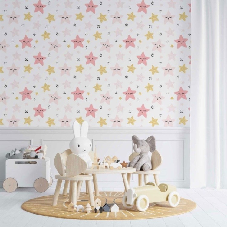 Papel de Parede Adesivo infantil estrelas N014040