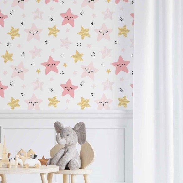 Papel de Parede Adesivo infantil estrelas N014040