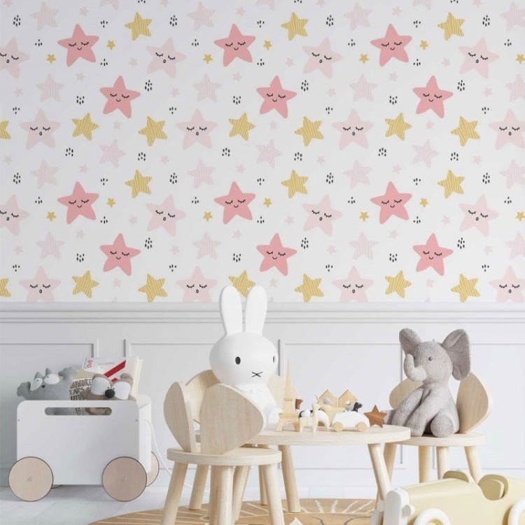 Papel de Parede Adesivo infantil estrelas N014040