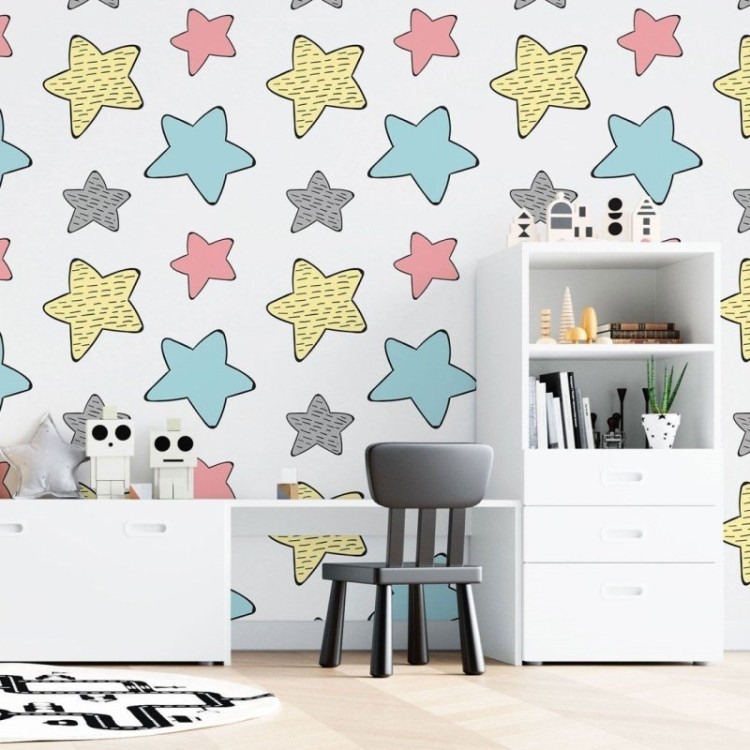 Papel de Parede Adesivo Infantil Estrelas N015140