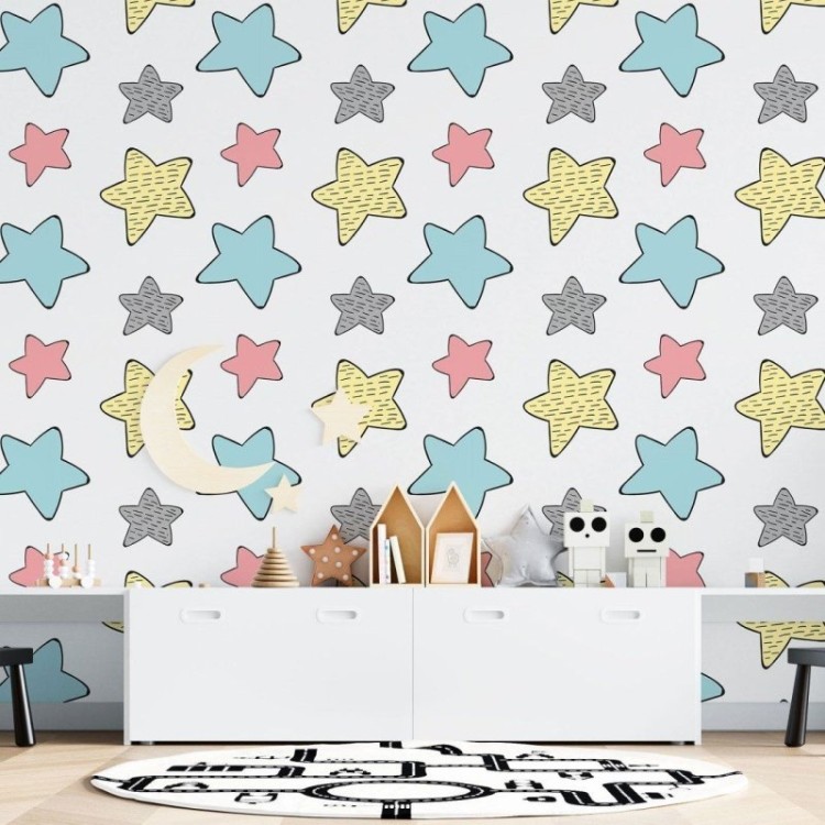Papel de Parede Adesivo Infantil Estrelas N015140