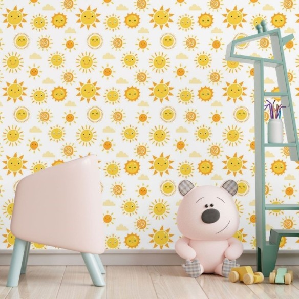 Papel de Parede Adesivo Infantil Feliz Dia de Sol N017080