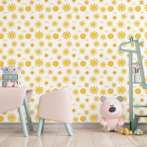 Papel de Parede Adesivo Infantil Feliz Dia de Sol N017080