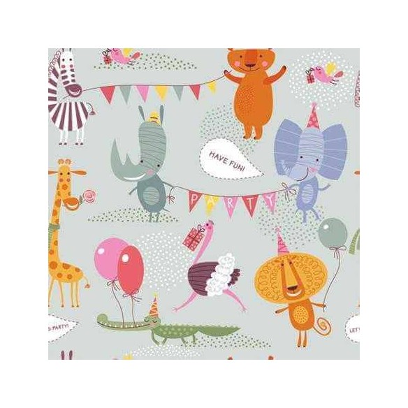 Papel de Parede Adesivo Infantil Festa Animal 355638713