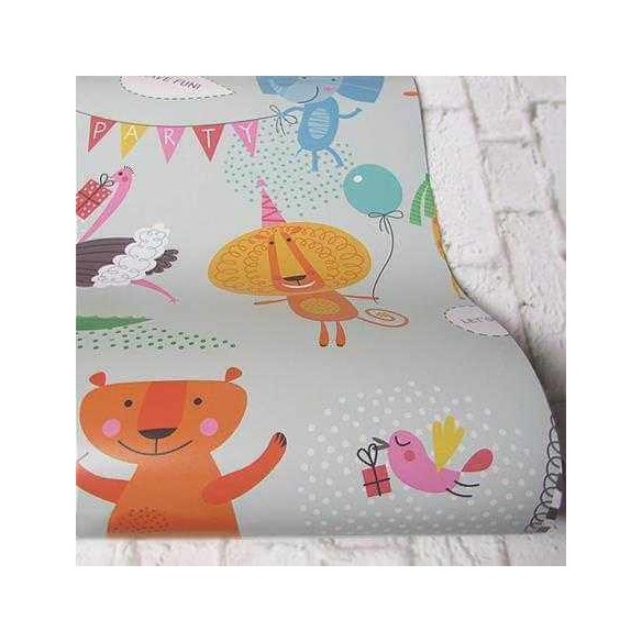 Papel de Parede Adesivo Infantil Festa Animal 355638713