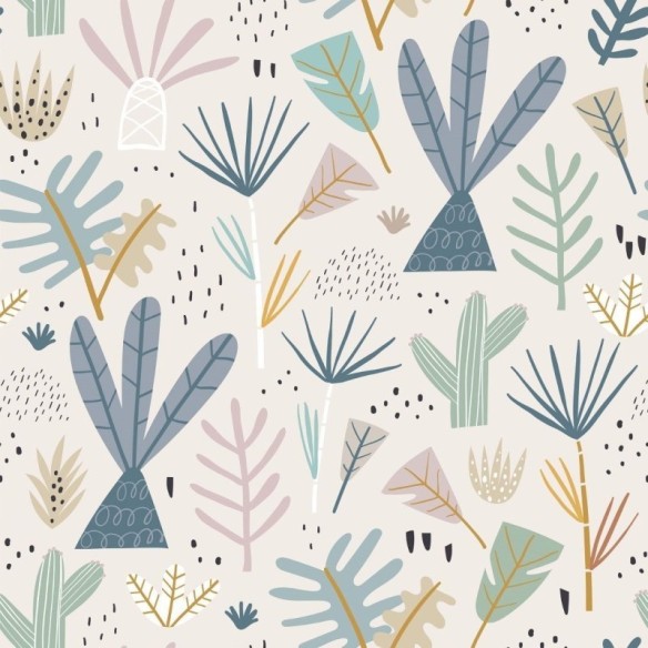 Papel de Parede Adesivo Infantil Floral Cactos N017060