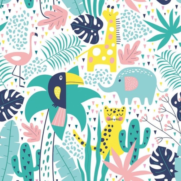 Papel de Parede Adesivo Infantil Floresta Abstrata N017112