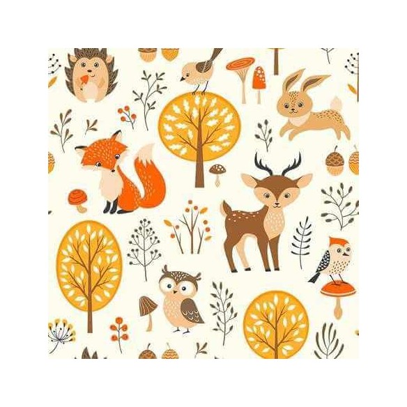Papel de Parede Adesivo Infantil Floresta Bichos 305229770
