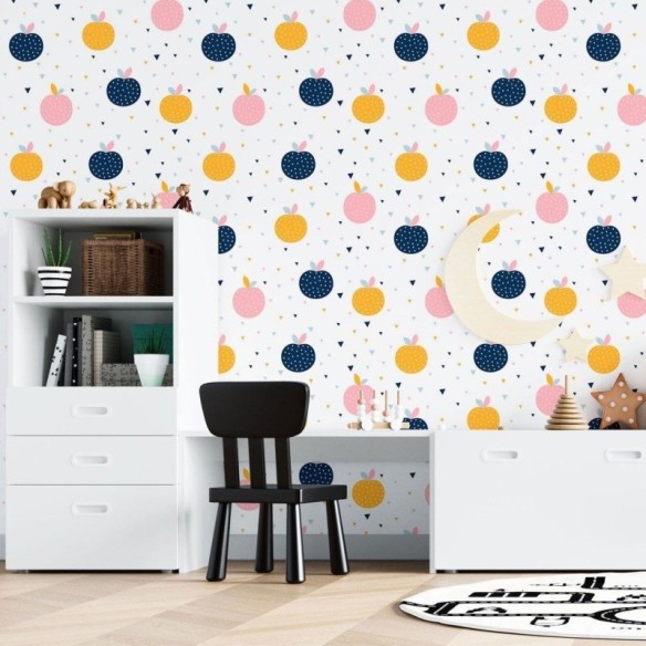 Papel de Parede Adesivo Infantil Frutas N015004
