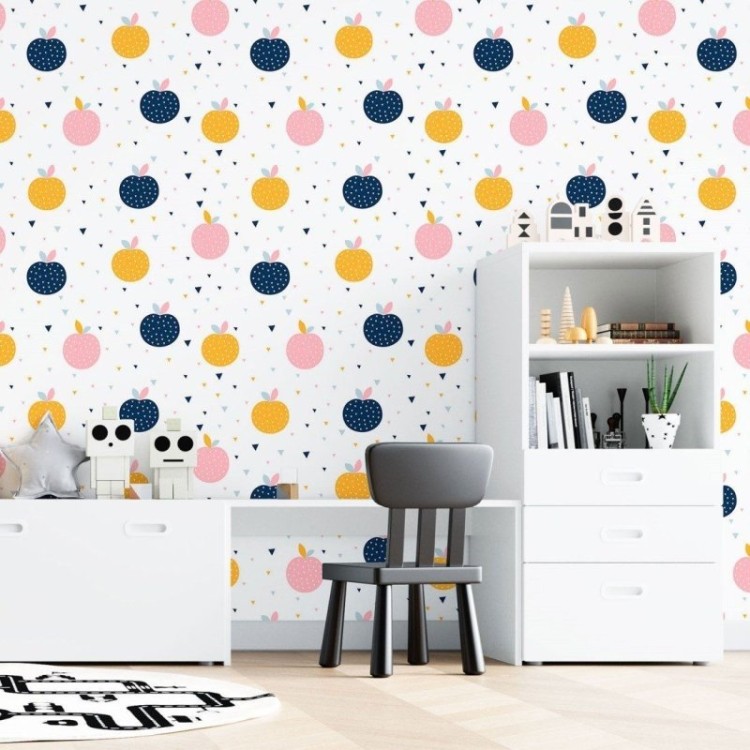 Papel de Parede Adesivo Infantil Frutas N015004