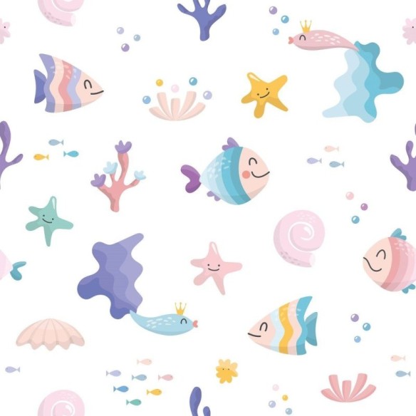 Papel de Parede Adesivo Infantil Fundo Do Mar N016054