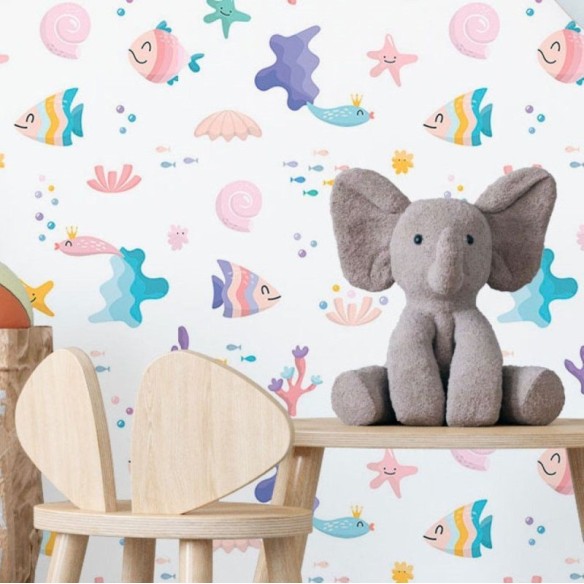 Papel de Parede Adesivo Infantil Fundo Do Mar N016054