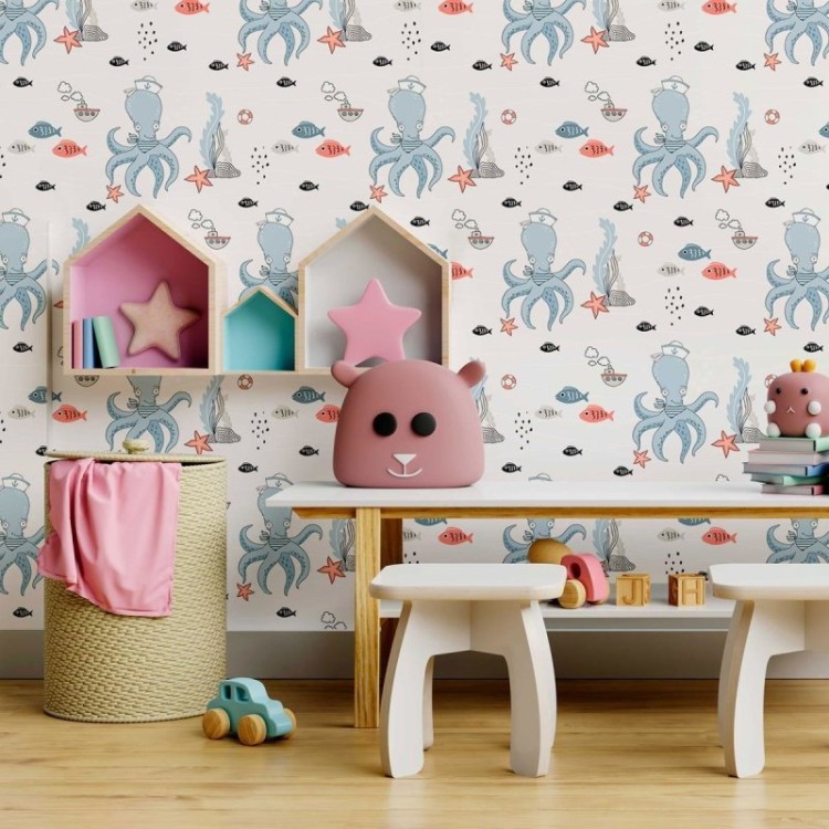 Papel de Parede Adesivo Infantil Fundo do Mar...